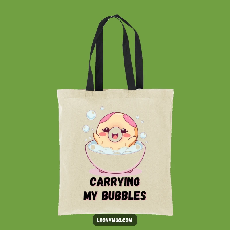 Funny Happy Donut Bubble Bath Tote Bag: Carry Your Joy Everywhere!