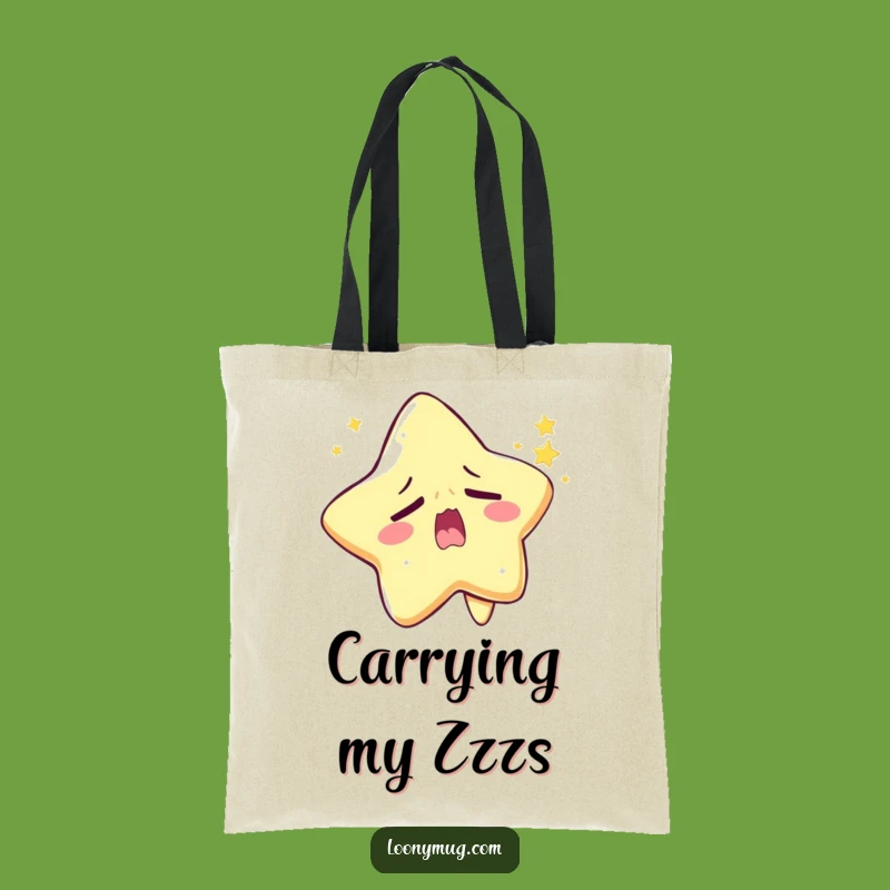 Funny Sleepy Star Tote Bag: Yawning Character Accessory for Daily Errands