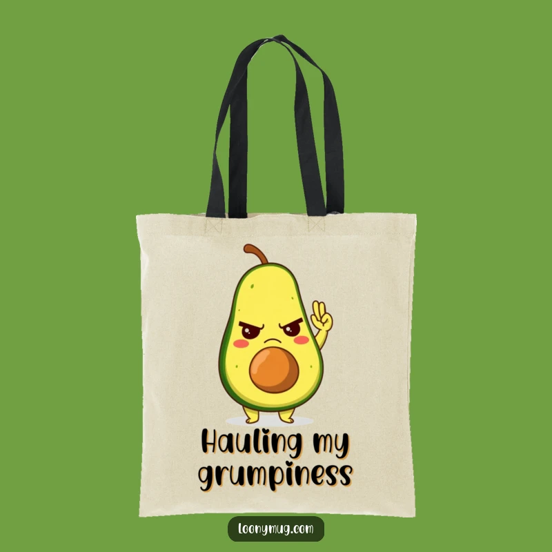 Funny Grumpy Avocado High-Five Tote Bag: Carry Your Mood with Hilarious Flair